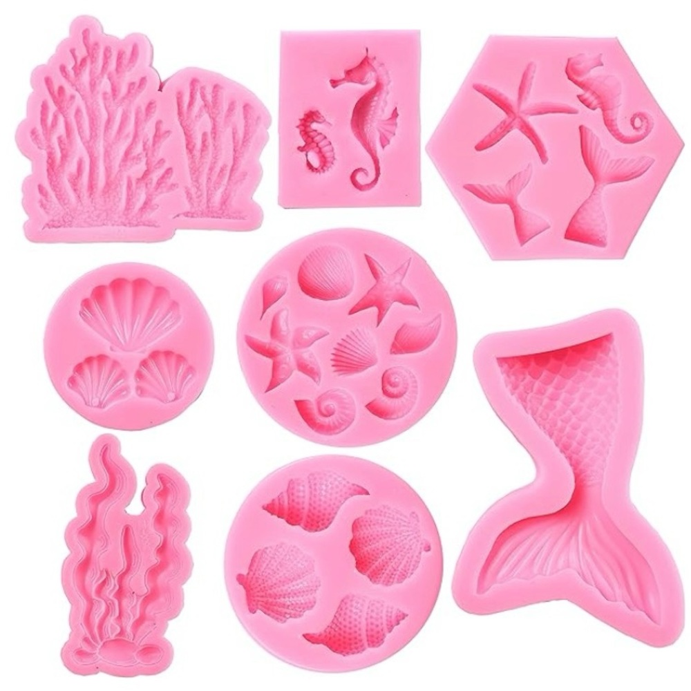 8 Fondant Cake Decoration Molds.